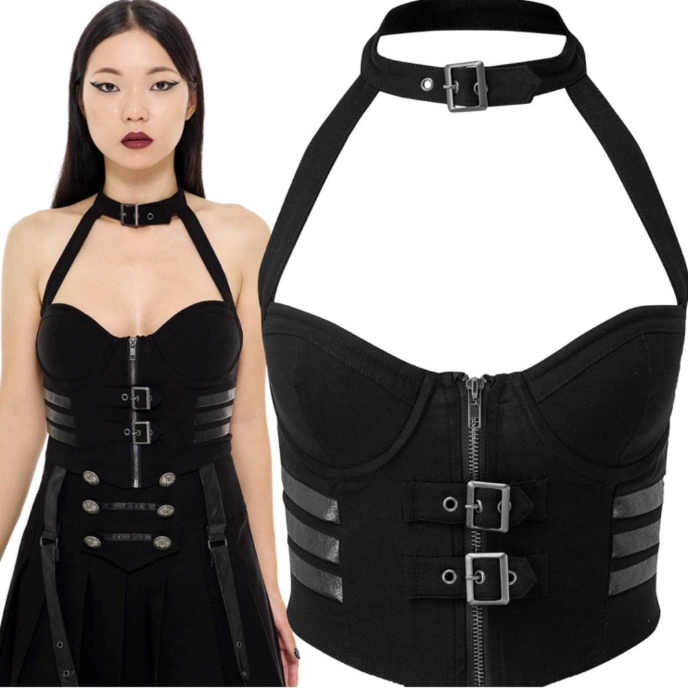 KILLSTAR Night Patrol Black Halter Top